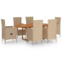 Juego de comedor de jardín 7 piezas ratán sintético beige von , Gartensets - Ref: Foro24-3070768, Preis: 1,00 €, Rabatt: %