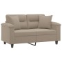 Sofá de 2 plazas con cojines tela microfibra gris taupe 120 cm von , Sofas - Ref: Foro24-3200965, Preis: 249,55 €, Rabatt: -5%%