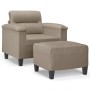 Sillón con taburete tela de microfibra gris taupe 60 cm by , Sofas - Ref: Foro24-3201225, Price: 222,37 €, Discount: %