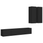 Set de muebles de salón TV 4 piezas madera de ingeniería negro by , TV Furniture - Ref: Foro24-3078791, Price: 166,35 €, Disc...