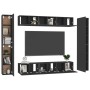 Set de muebles de salón TV 10 piezas madera ingeniería negro by , TV Furniture - Ref: Foro24-3078770, Price: 401,25 €, Discou...