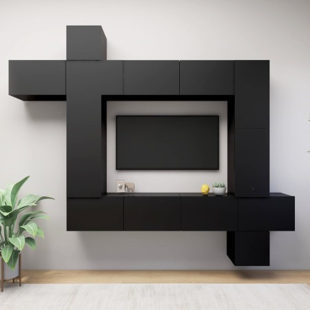 Set de muebles de salón TV 8 piezas madera ingeniería negro von , TV-Möbel - Ref: Foro24-3078843, Preis: 452,14 €, Rabatt: -5%%