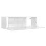 Mueble TV madera contrachapada blanco brillante 100x30x30 cm von , TV-Möbel - Ref: Foro24-801487, Preis: 110,38 €, Rabatt: %
