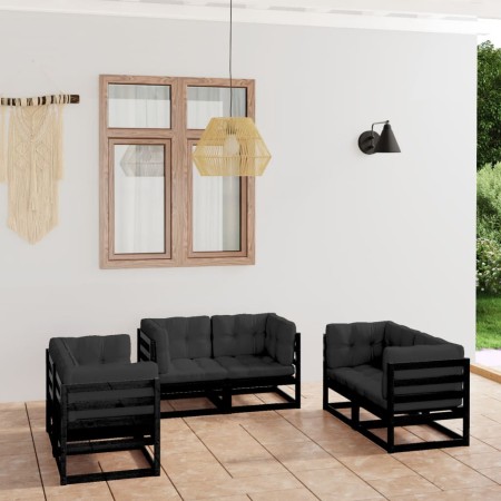 6-teiliges Gartenmöbel-Set mit Kissen aus massivem Kiefernholz von vidaXL, Gartensets - Ref: Foro24-3076493, Preis: 742,70 €,...