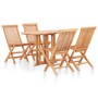 Set de comedor de jardín plegable 5 piezas madera maciza teca von , Gartensets - Ref: Foro24-49003, Preis: 396,89 €, Rabatt: ...