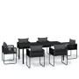 Juego de comedor para jardín 7 piezas negro by , Garden sets - Ref: Foro24-3099081, Price: 581,07 €, Discount: %