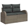 Conjunto de sofá de jardín con cojín 4 pcs Gris Poliratán