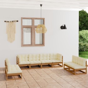 8-piece garden furniture set with solid pine wood cushions by vidaXL, Garden sets - Ref: Foro24-3076482, Price: 866,93 €, Dis...