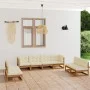 8-teiliges Gartenmöbel-Set mit Kissen aus massivem Kiefernholz von vidaXL, Gartensets - Ref: Foro24-3076482, Preis: 855,28 €,...