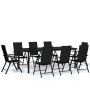 Juego de comedor para jardín 9 piezas negro by , Garden sets - Ref: Foro24-3099106, Price: 653,39 €, Discount: %
