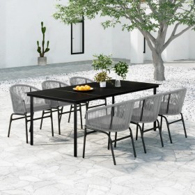 Juego de comedor de jardín 7 piezas ratán sintético gris by , Garden sets - Ref: Foro24-3099237, Price: 733,07 €, Discount: %