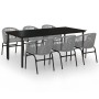 Juego de comedor de jardín 7 piezas ratán sintético gris by , Garden sets - Ref: Foro24-3099237, Price: 733,07 €, Discount: %