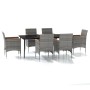 Juego de comedor de jardín 7 piezas con cojines gris y negro by , Garden sets - Ref: Foro24-3099351, Price: 582,62 €, Discoun...