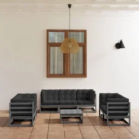 8-piece garden furniture set with solid pine wood cushions by vidaXL, Garden sets - Ref: Foro24-3076506, Price: 650,92 €, Dis...