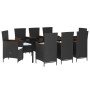 Juego de comedor de jardín 9 piezas con cojines negro by , Garden sets - Ref: Foro24-3099462, Price: 1,00 €, Discount: %