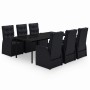 Juego de comedor de jardín 7 piezas con cojines negro by , Garden sets - Ref: Foro24-3099483, Price: 1,00 €, Discount: %