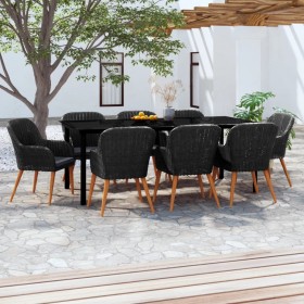 Juego de comedor de jardín 9 piezas con cojines negro von , Gartensets - Ref: Foro24-3099510, Preis: 967,67 €, Rabatt: -5%%