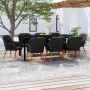 Juego de comedor de jardín 9 piezas con cojines negro de , Conjuntos de jardín - Ref: Foro24-3099510, Precio: 1,00 €