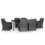 Juego de comedor de jardín 7 piezas con cojines negro von , Gartensets - Ref: Foro24-3099533, Preis: 1,00 €, Rabatt: %