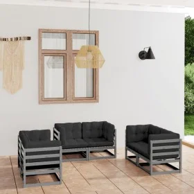 6-piece garden furniture set with solid pine wood cushions by vidaXL, Garden sets - Ref: Foro24-3076491, Price: 503,29 €, Dis...