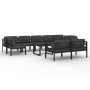 Set muebles de jardín 10 pzas y cojines aluminio gris antracita von , Gartensets - Ref: Foro24-3107819, Preis: 1,00 €, Rabatt: %