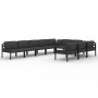 Set muebles de jardín 10 pzas y cojines aluminio gris antracita by , Garden sets - Ref: Foro24-3107825, Price: 1,00 €, Discou...