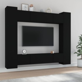 Set de muebles para TV 8 piezas madera contrachapada negro von , TV-Möbel - Ref: Foro24-3114231, Preis: 395,75 €, Rabatt: -5%%