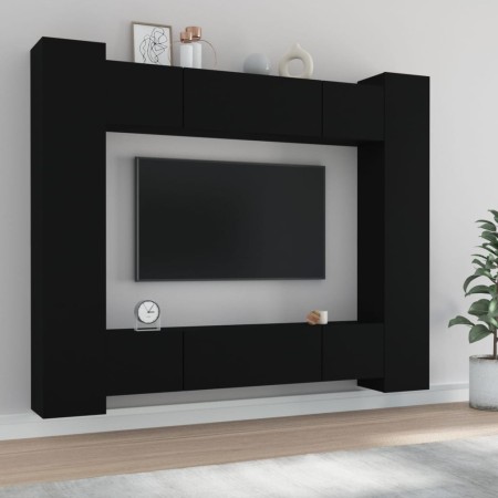 Set de muebles para TV 8 piezas madera contrachapada negro von , TV-Möbel - Ref: Foro24-3114231, Preis: 395,75 €, Rabatt: -5%%