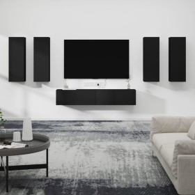 Set de muebles para TV 6 piezas madera contrachapada negro von , TV-Möbel - Ref: Foro24-3114343, Preis: 252,77 €, Rabatt: -5%%
