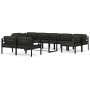 Set muebles de jardín 10 pzas y cojines aluminio gris antracita von , Gartensets - Ref: Foro24-3115927, Preis: 1,00 €, Rabatt: %