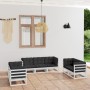 7-teiliges Gartenmöbel-Set mit Kissen aus massivem Kiefernholz von vidaXL, Gartensets - Ref: Foro24-3076500, Preis: 806,67 €,...
