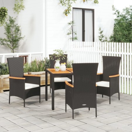 Set de muebles jardín 5 pzas con cojines ratán sintético negro by , Garden sets - Ref: Foro24-3157529, Price: 398,62 €, Disco...