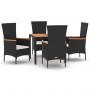 Set de muebles jardín 5 pzas con cojines ratán sintético negro by , Garden sets - Ref: Foro24-3157529, Price: 398,62 €, Disco...