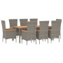 Set comedor jardín 9 pzas y cojines ratán sintético gris von , Gartensets - Ref: Foro24-3157543, Preis: 744,78 €, Rabatt: %