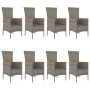 Set comedor jardín 9 pzas y cojines ratán sintético gris von , Gartensets - Ref: Foro24-3157543, Preis: 744,78 €, Rabatt: %