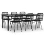 Juego de comedor de jardín 7 piezas ratán sintético negro by , Garden sets - Ref: Foro24-3157899, Price: 679,32 €, Discount: %