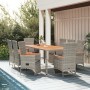 Set comedor jardín 9 pzas y cojines ratán sintético gris by , Garden sets - Ref: Foro24-3157560, Price: 1,00 €, Discount: %