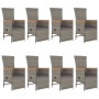 Set comedor jardín 9 pzas y cojines ratán sintético gris by , Garden sets - Ref: Foro24-3157560, Price: 1,00 €, Discount: %