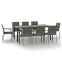 Set comedor jardín 9 pzas y cojines ratán sintético negro gris von , Gartensets - Ref: Foro24-3185142, Preis: 679,98 €, Rabat...