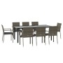 Set comedor jardín 9 pzas y cojines ratán sintético negro gris von , Gartensets - Ref: Foro24-3185142, Preis: 679,98 €, Rabat...