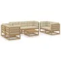Muebles de jardín 8 piezas con cojines de madera de pino maciza de vidaXL, Conjuntos de jardín - Ref: Foro24-3076507, Precio:...