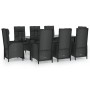 Set de comedor de jardín 9 pzas y cojines ratán sintético negro by , Garden sets - Ref: Foro24-3185196, Price: 1,00 €, Discou...