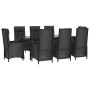 Set de comedor de jardín 9 pzas y cojines ratán sintético negro by , Garden sets - Ref: Foro24-3185196, Price: 1,00 €, Discou...