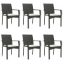 Set de comedor de jardín 7 pzas y cojines ratán sintético negro by , Garden sets - Ref: Foro24-3185135, Price: 575,52 €, Disc...