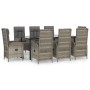 Set comedor jardín 9 pzas y cojines ratán sintético negro gris by , Garden sets - Ref: Foro24-3185206, Price: 1,00 €, Discoun...
