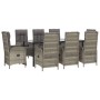 Set comedor jardín 9 pzas y cojines ratán sintético negro gris by , Garden sets - Ref: Foro24-3185206, Price: 1,00 €, Discoun...