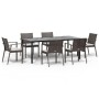 Juego comedor jardín 7 piezas y cojines ratán sintético y acero by , Garden sets - Ref: Foro24-3186997, Price: 637,73 €, Disc...