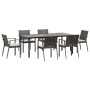 Juego comedor jardín 7 piezas y cojines ratán sintético y acero by , Garden sets - Ref: Foro24-3186997, Price: 637,73 €, Disc...