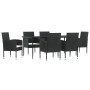 Juego de comedor de jardín 7 pzas ratán sintético y acero negro de , Conjuntos de jardín - Ref: Foro24-3203310, Precio: 452,60 €