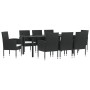 Juego de comedor de jardín 9 pzas ratán sintético y acero negro by , Garden sets - Ref: Foro24-3203319, Price: 498,39 €, Disc...